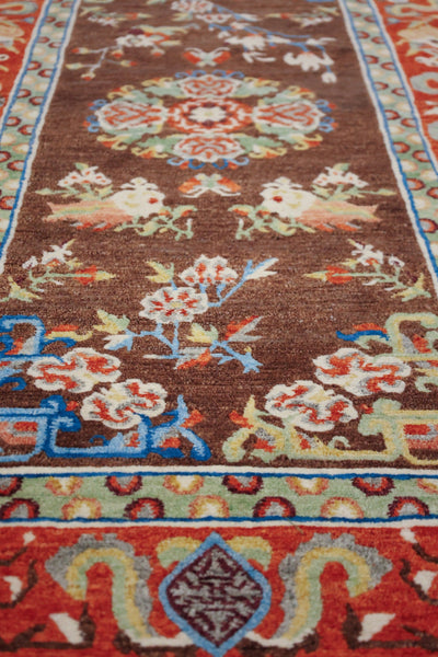 Tibetan Lotus Handwoven Traditional Rug, J70441