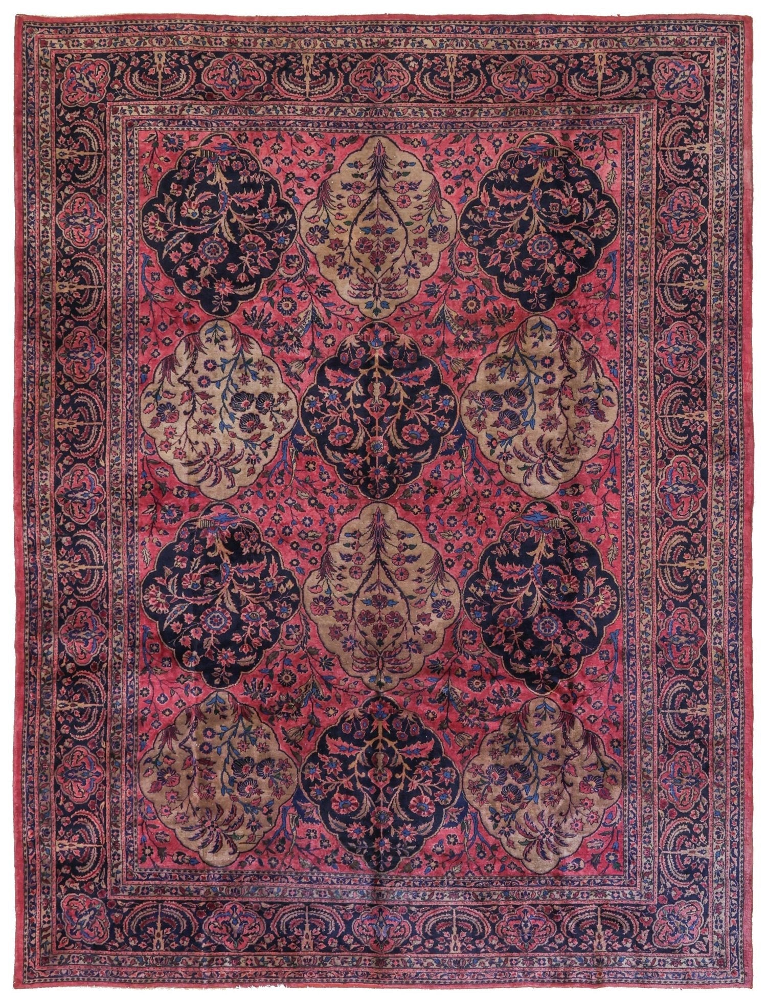 Antique Tuftanjian Sarouk Handwoven Traditional Rug