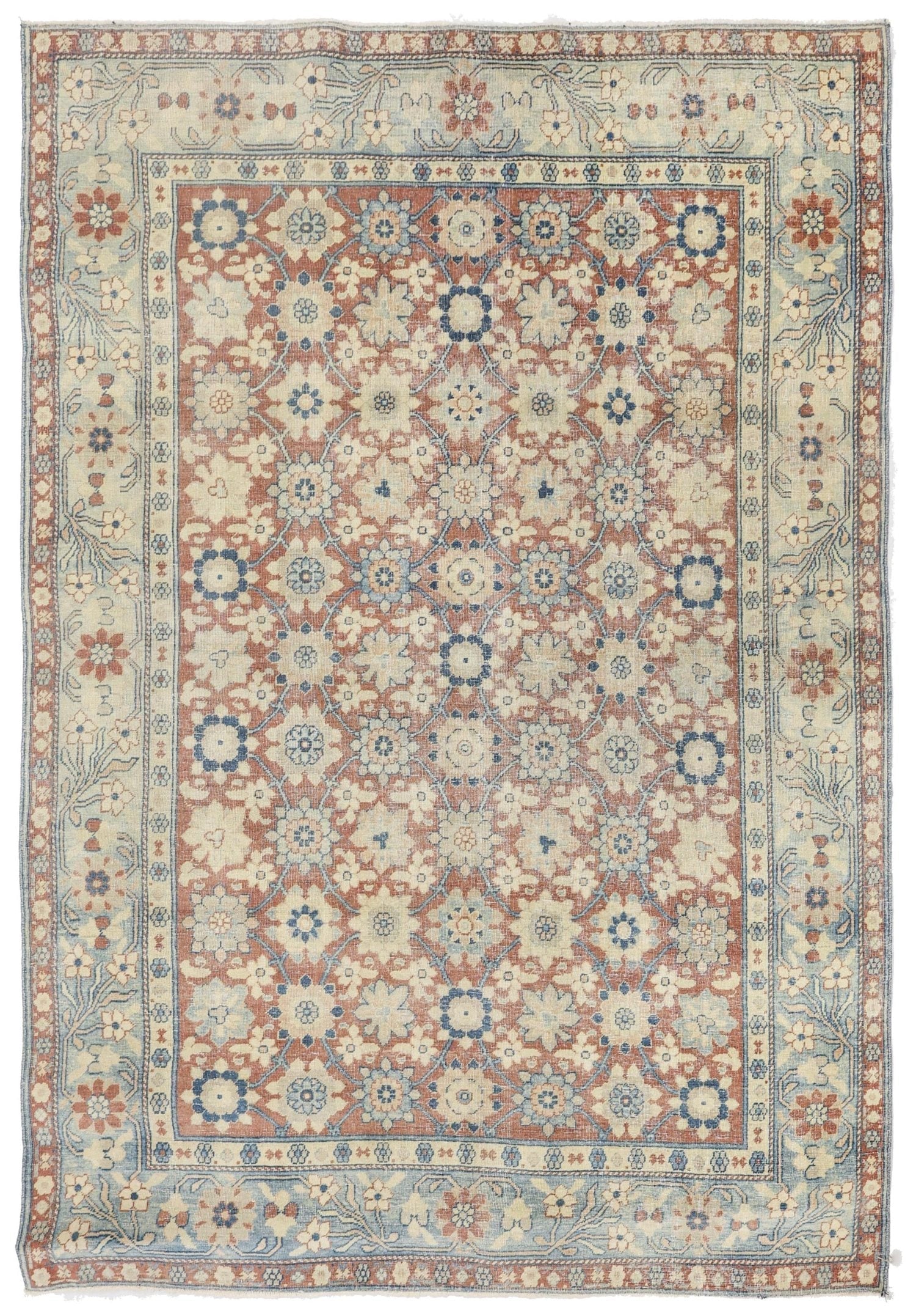 Vintage Veramin Handwoven Traditional Rug