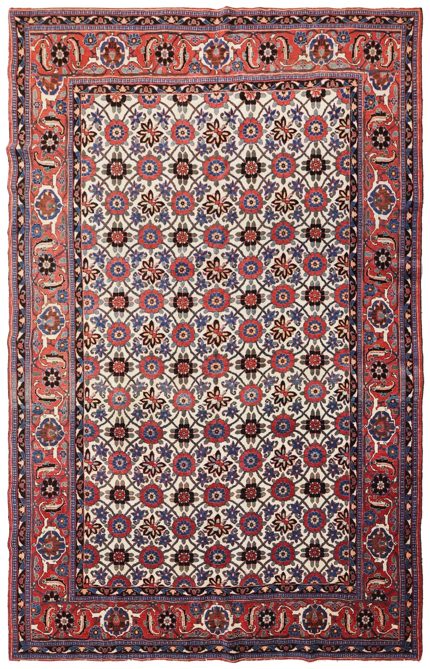 Antique Veramin Handwoven Traditional Rug