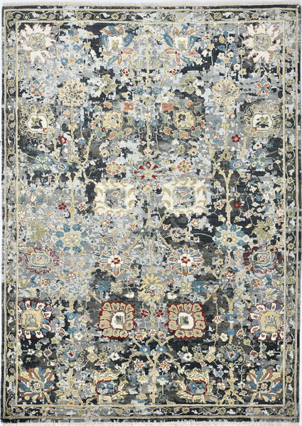 Erased Agra Handwoven Transitional Rug