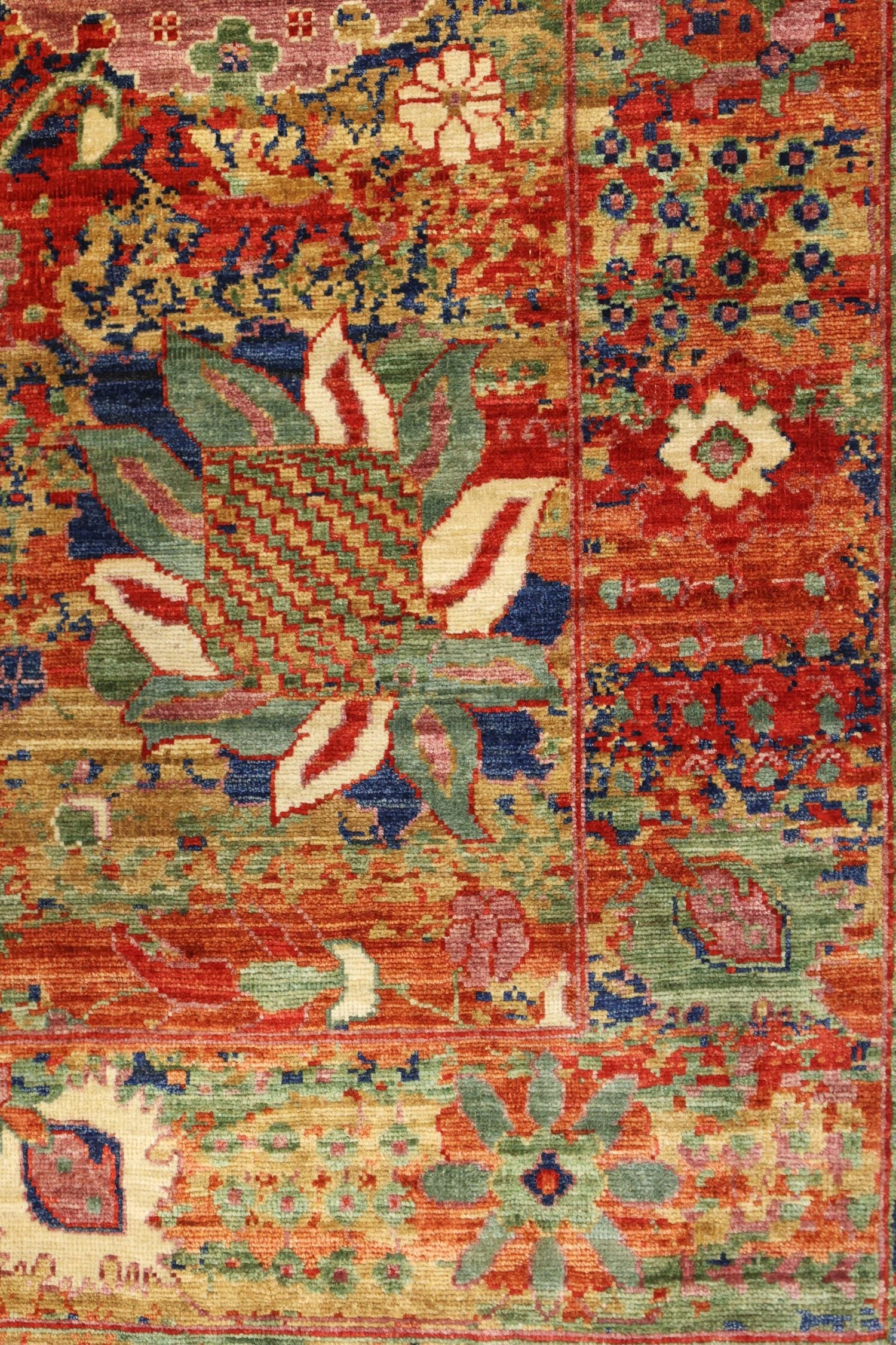 Erased Moghul Handwoven Transitional Rug, J77064