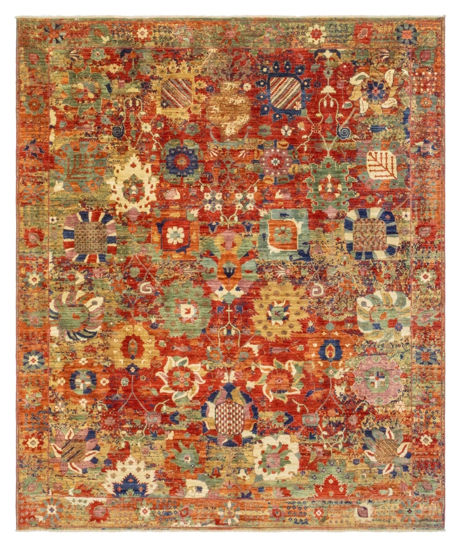 Erased Moghul Handwoven Transitional Rug