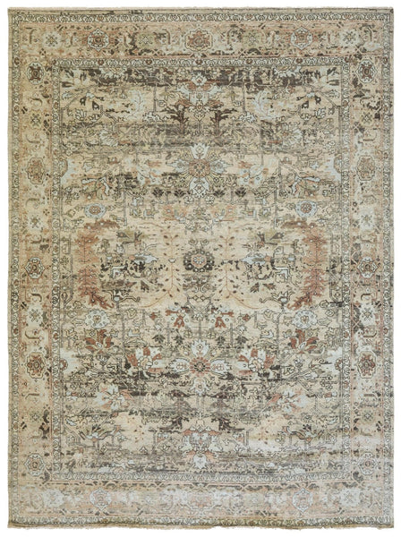 Erased Serapi Handwoven Transitional Rug