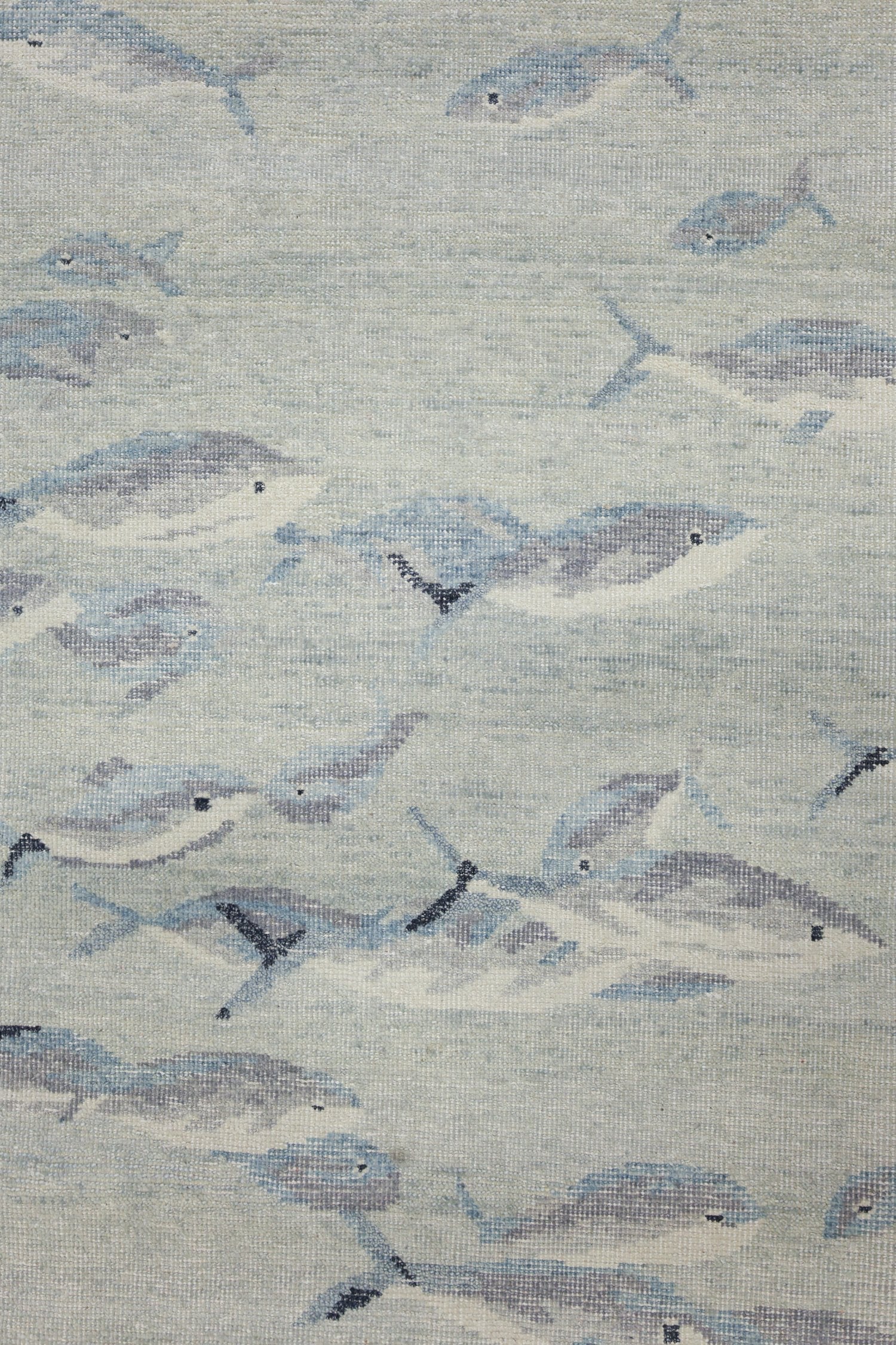 Fish School Handwoven Transitional Rug, J75744