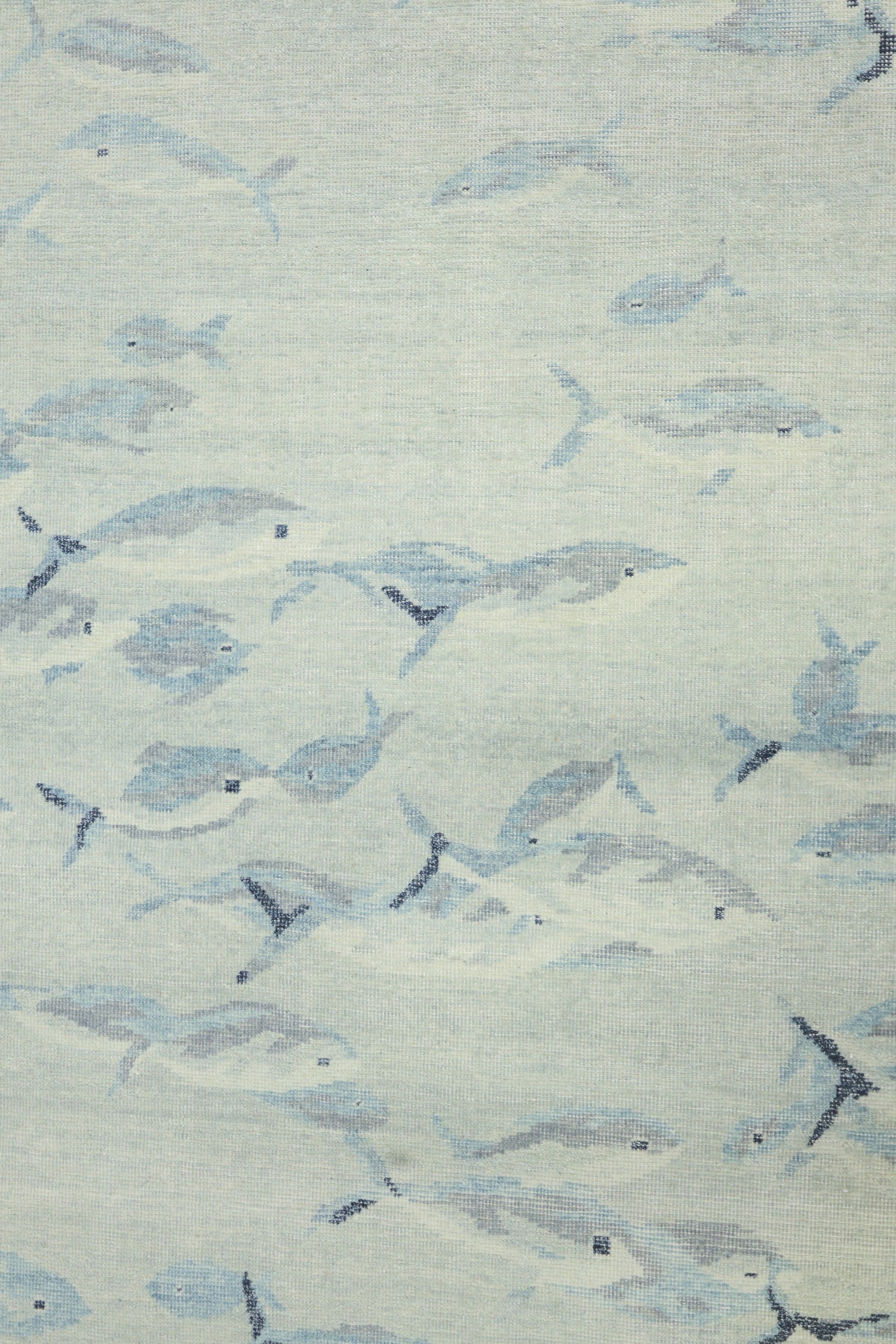 Fish School Handwoven Transitional Rug, J75746