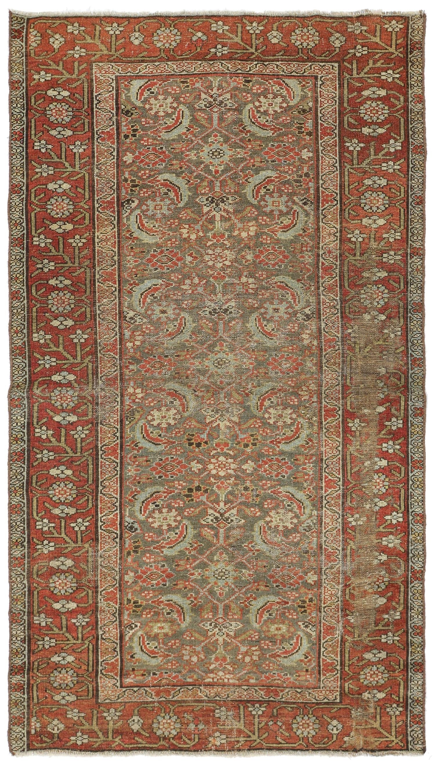 Vintage Hamadan Handwoven Transitional Rug