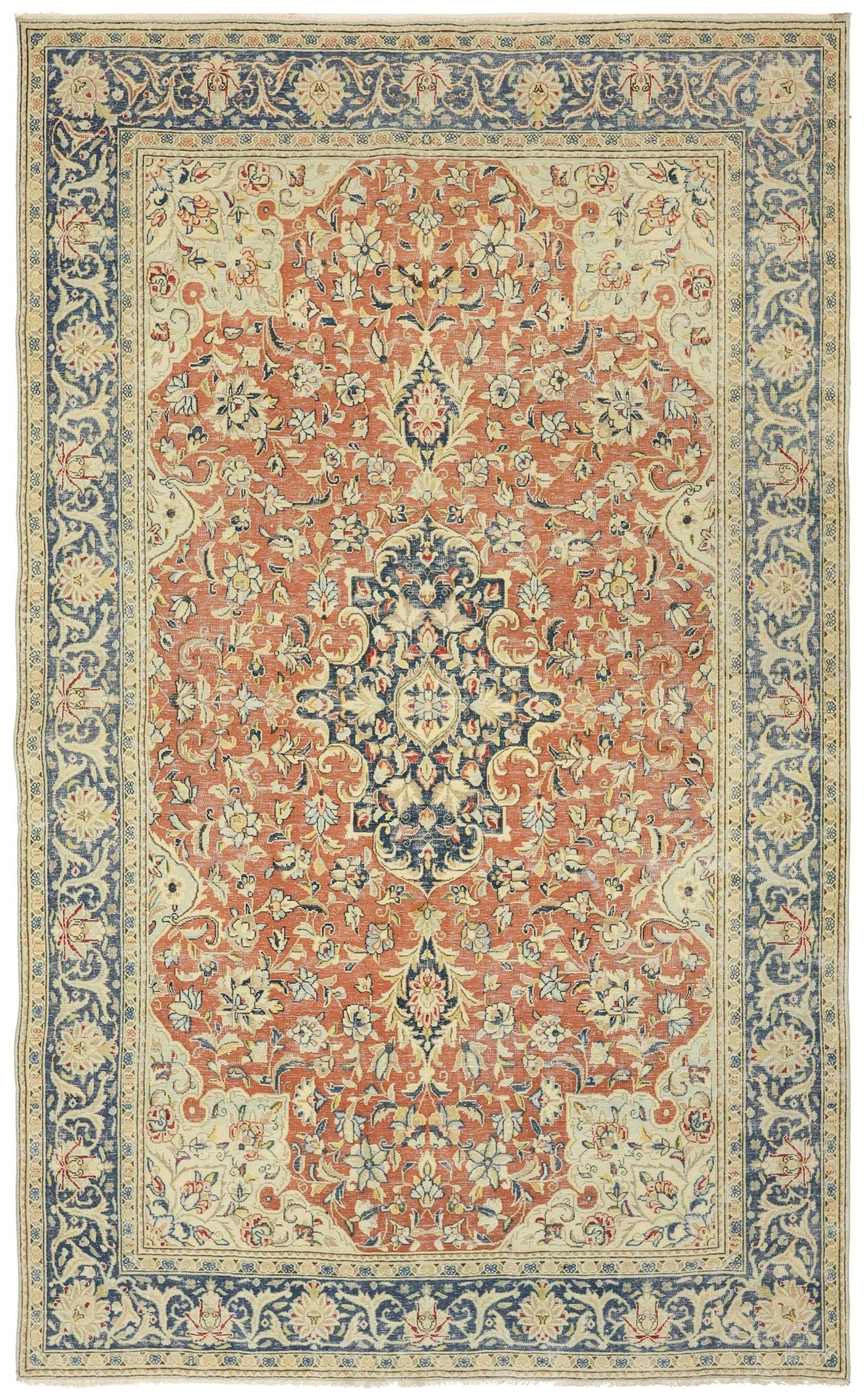 Vintage Kerman Handwoven Transitional Rug