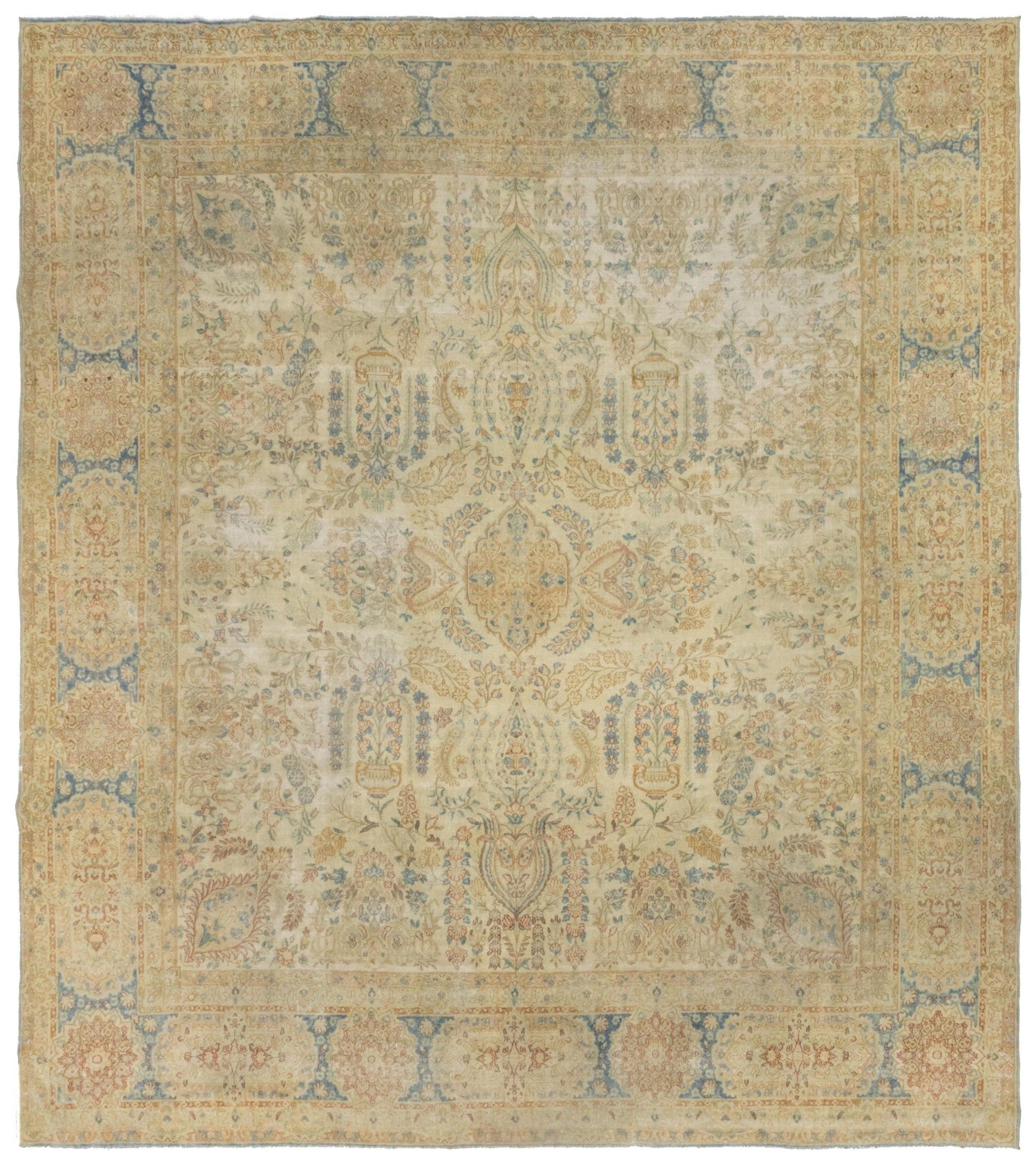 Vintage Kerman Handwoven Transitional Rug