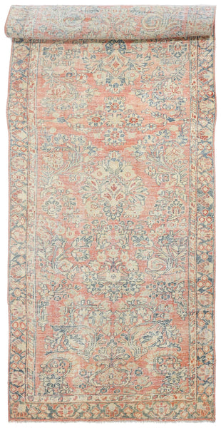 Vintage Mahal Sarouk Handwoven Transitional Rug