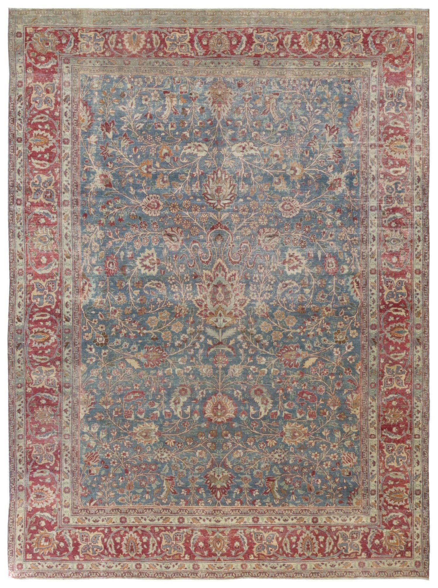 Vintage Mashad Handwoven Transitional Rug