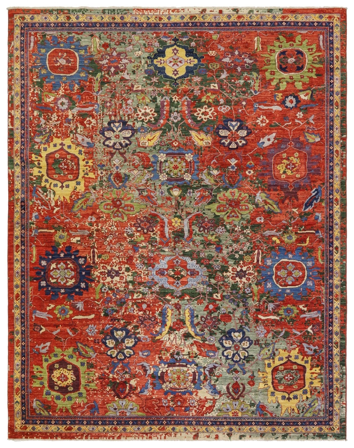 Moghul Erased Handwoven Transitional Rug