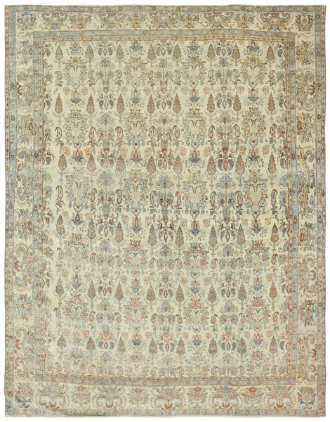 Vintage Qum Handwoven Transitional Rug