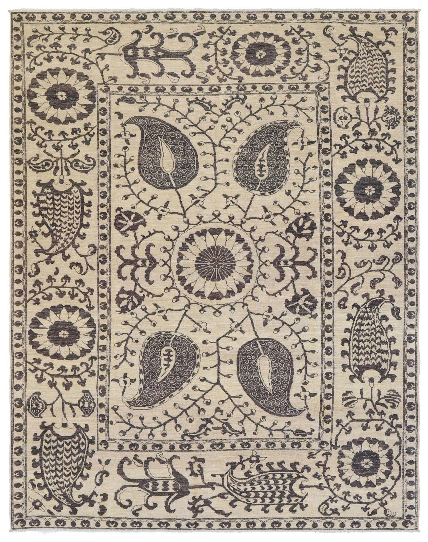 Suzani Handwoven Transitional Rug