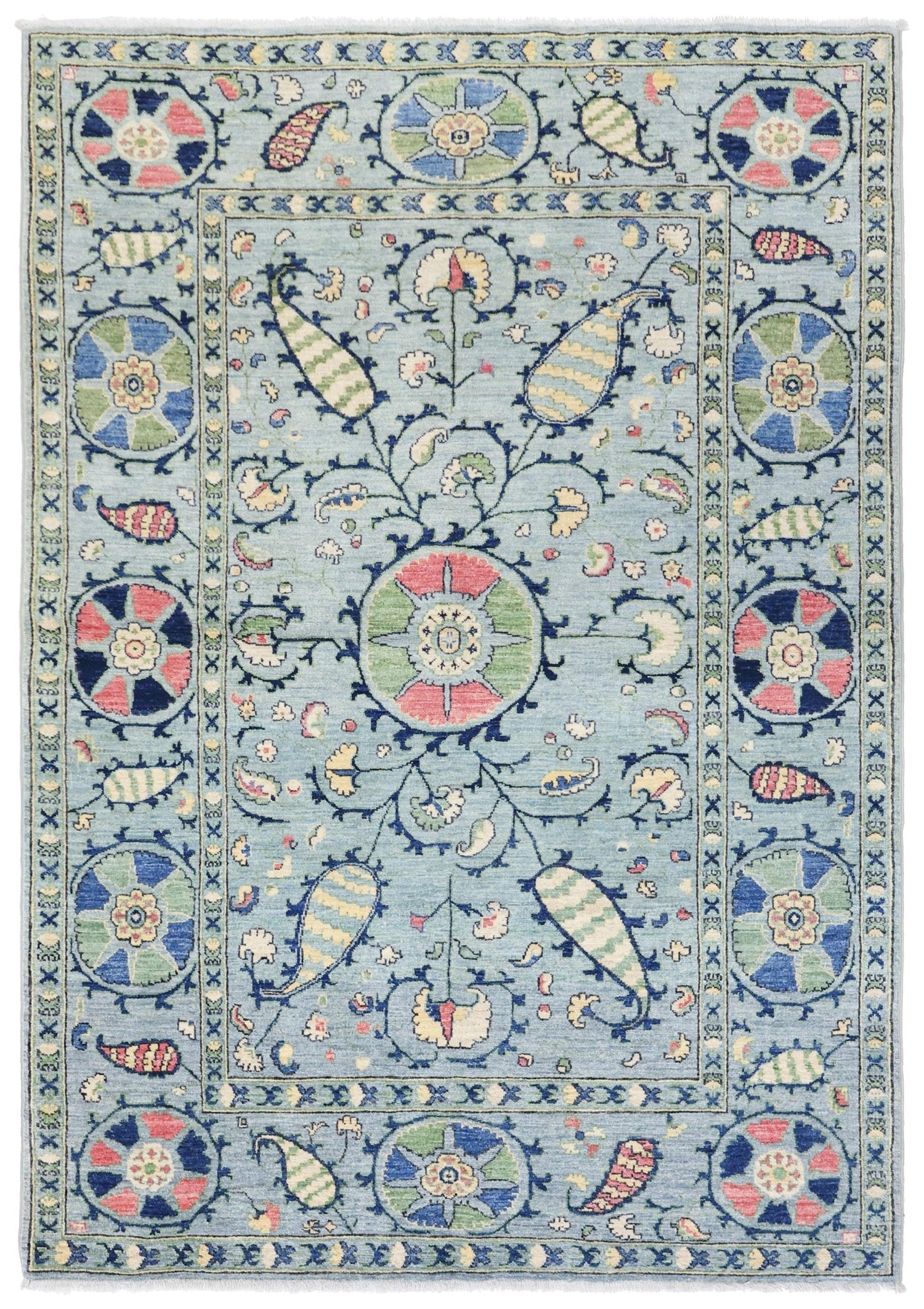 Suzani Handwoven Transitional Rug