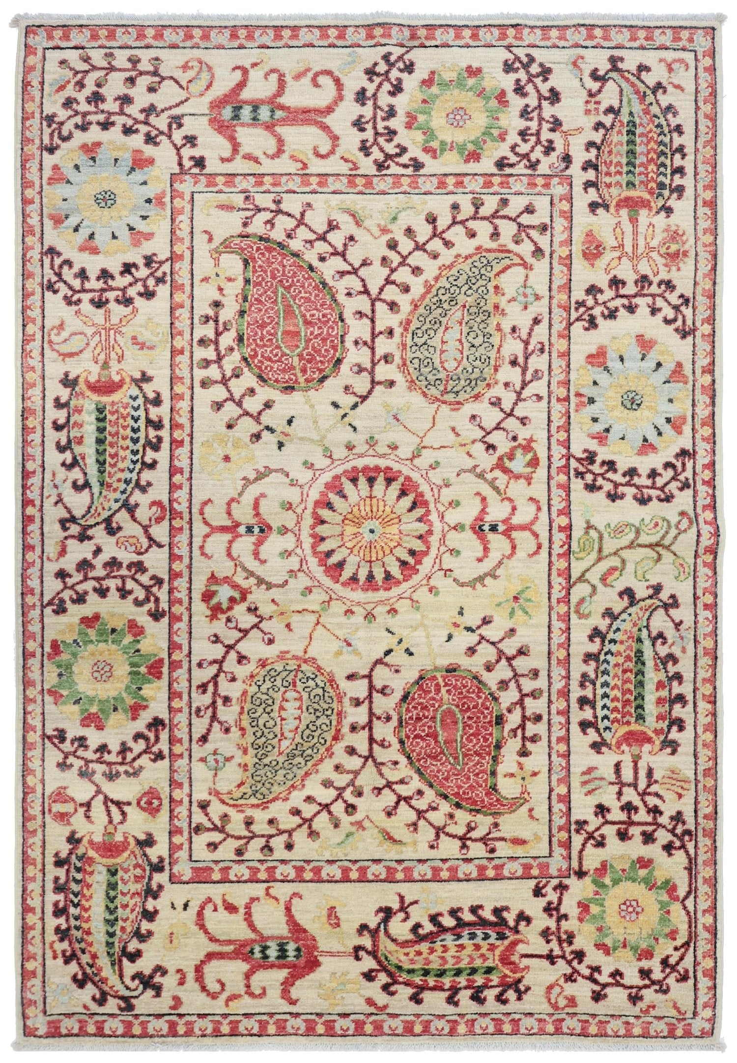 Suzani Handwoven Transitional Rug