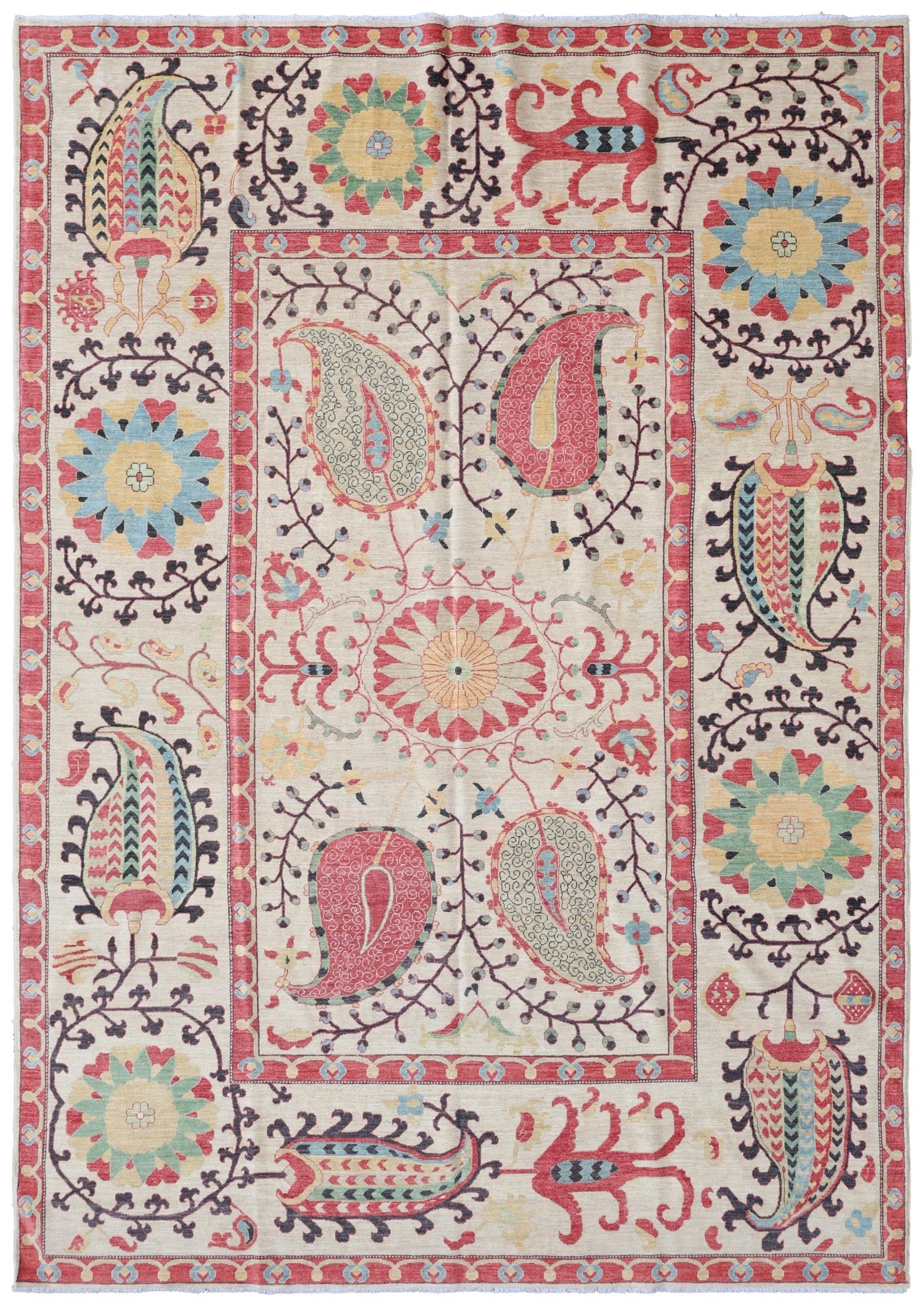 Suzani Handwoven Transitional Rug