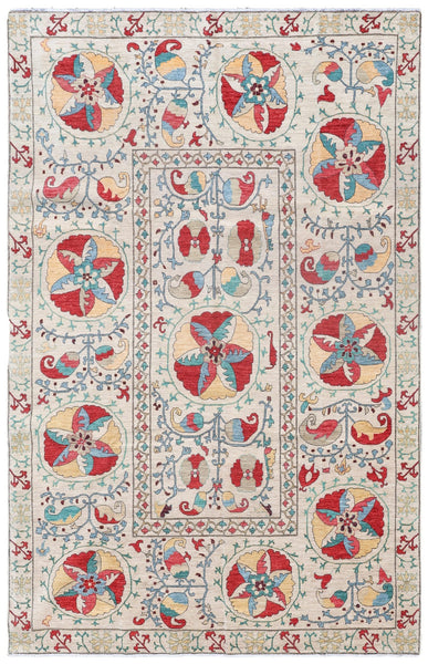 Suzani Handwoven Transitional Rug