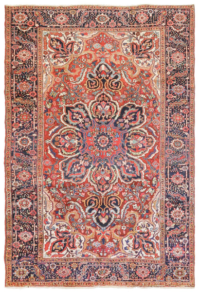 Antique Ahar Heriz Handwoven Tribal Rug