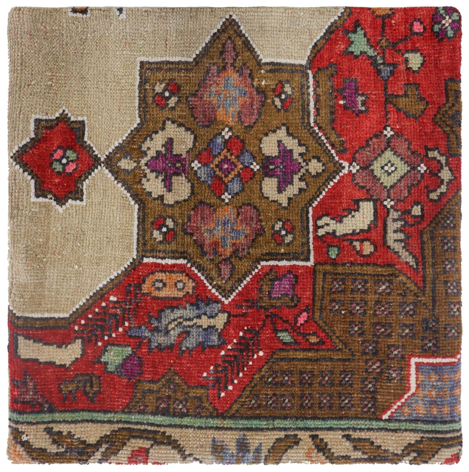 Vintage Anatolian Handwoven Tribal Rug