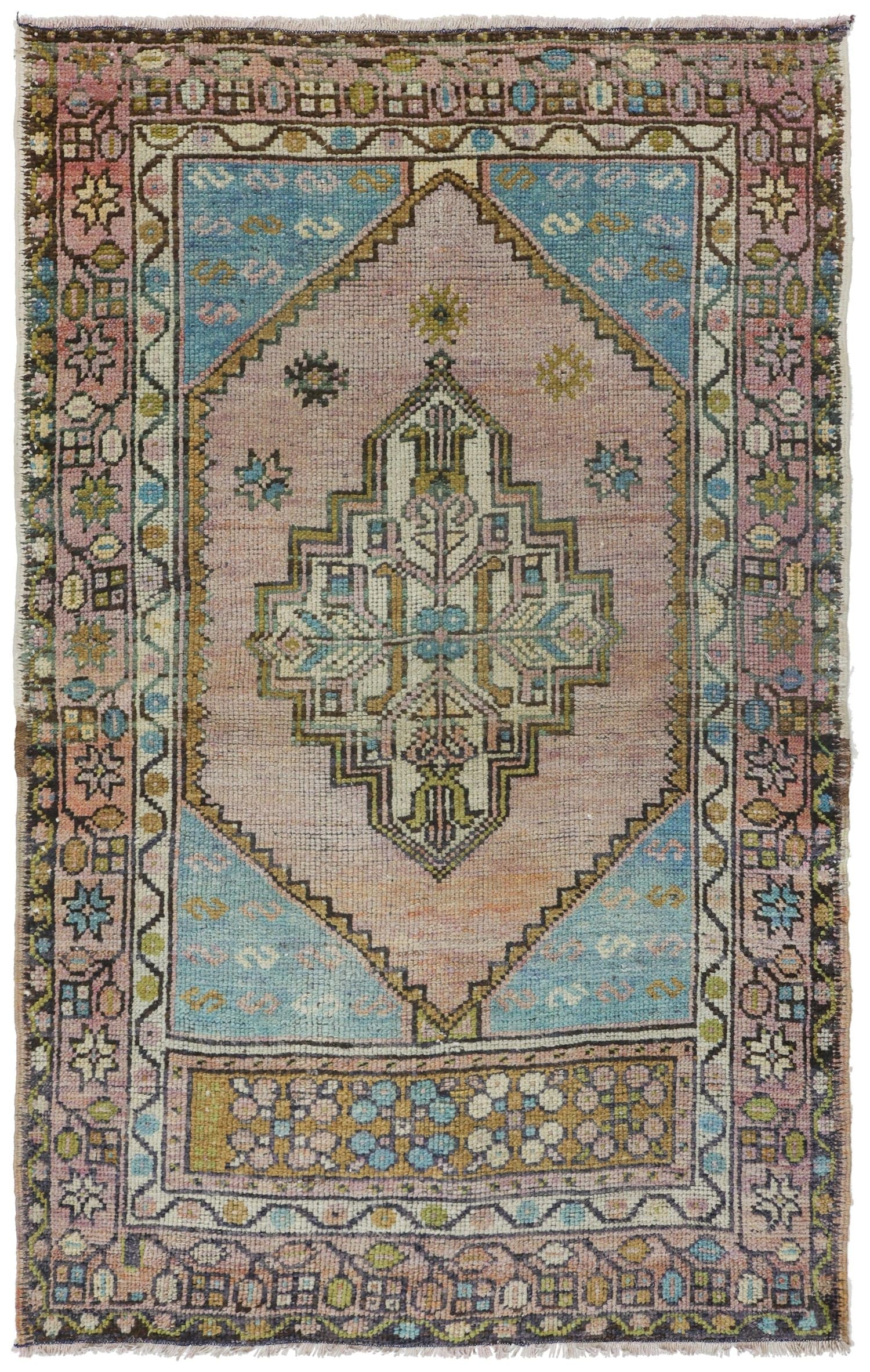 Vintage Anatolian Handwoven Tribal Rug