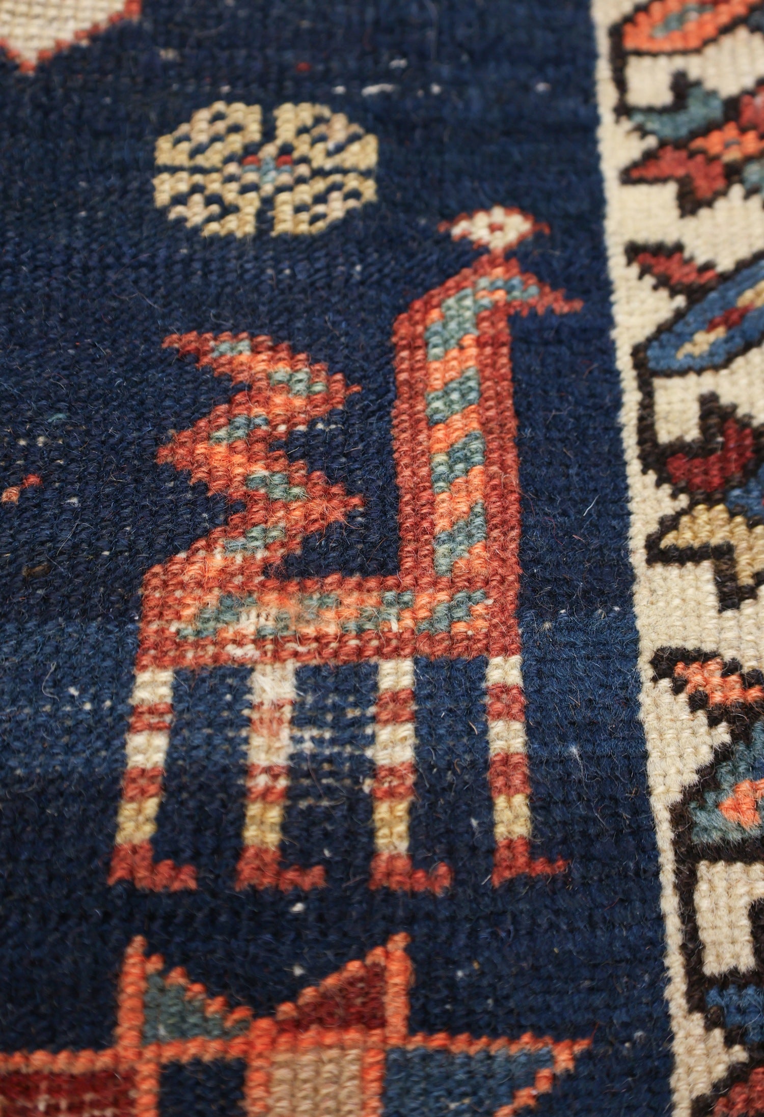 Vintage Azeri Handwoven Tribal Rug, J69208