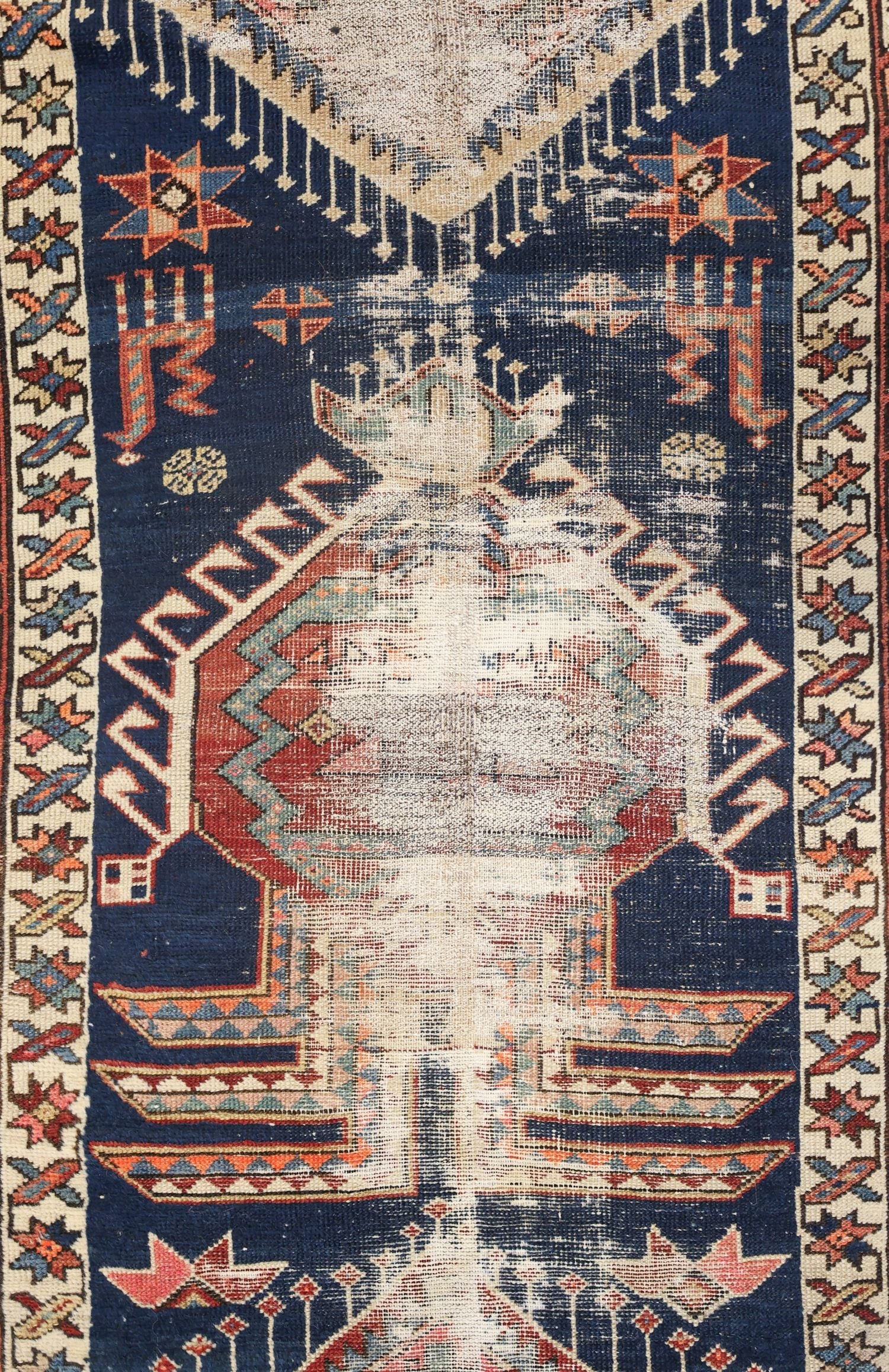 Vintage Azeri Handwoven Tribal Rug, J69208