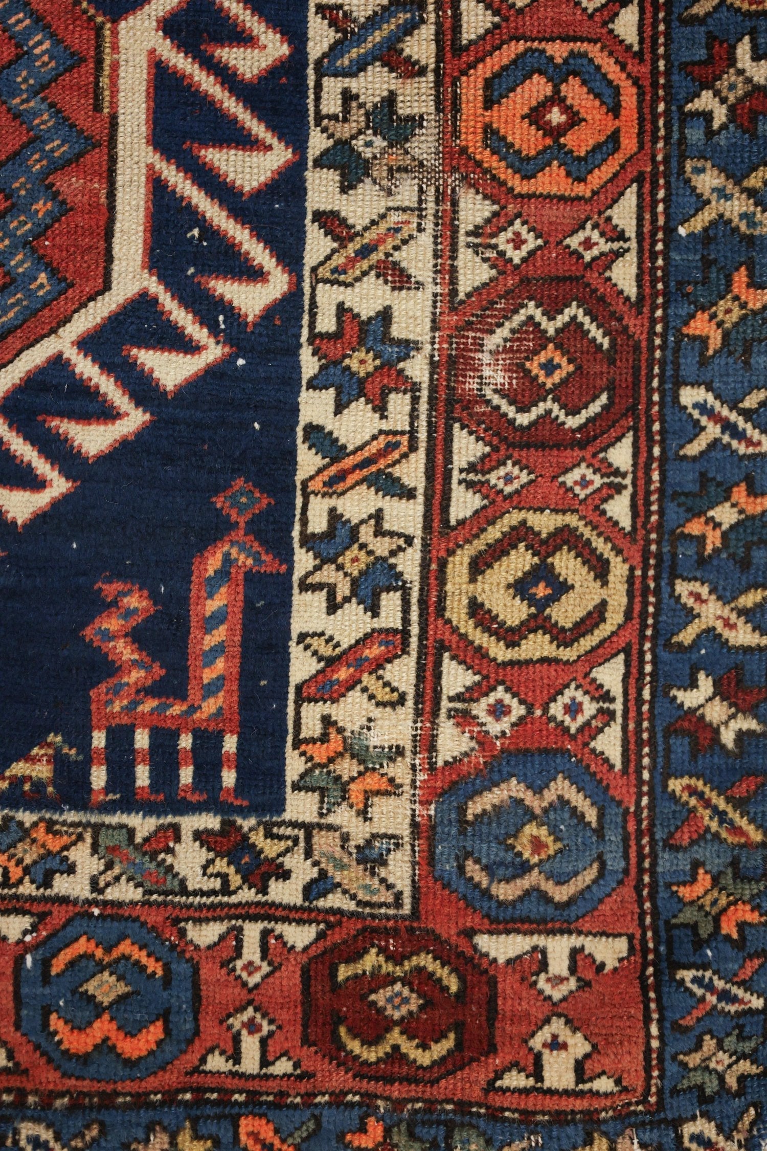 Vintage Azeri Handwoven Tribal Rug, J69208