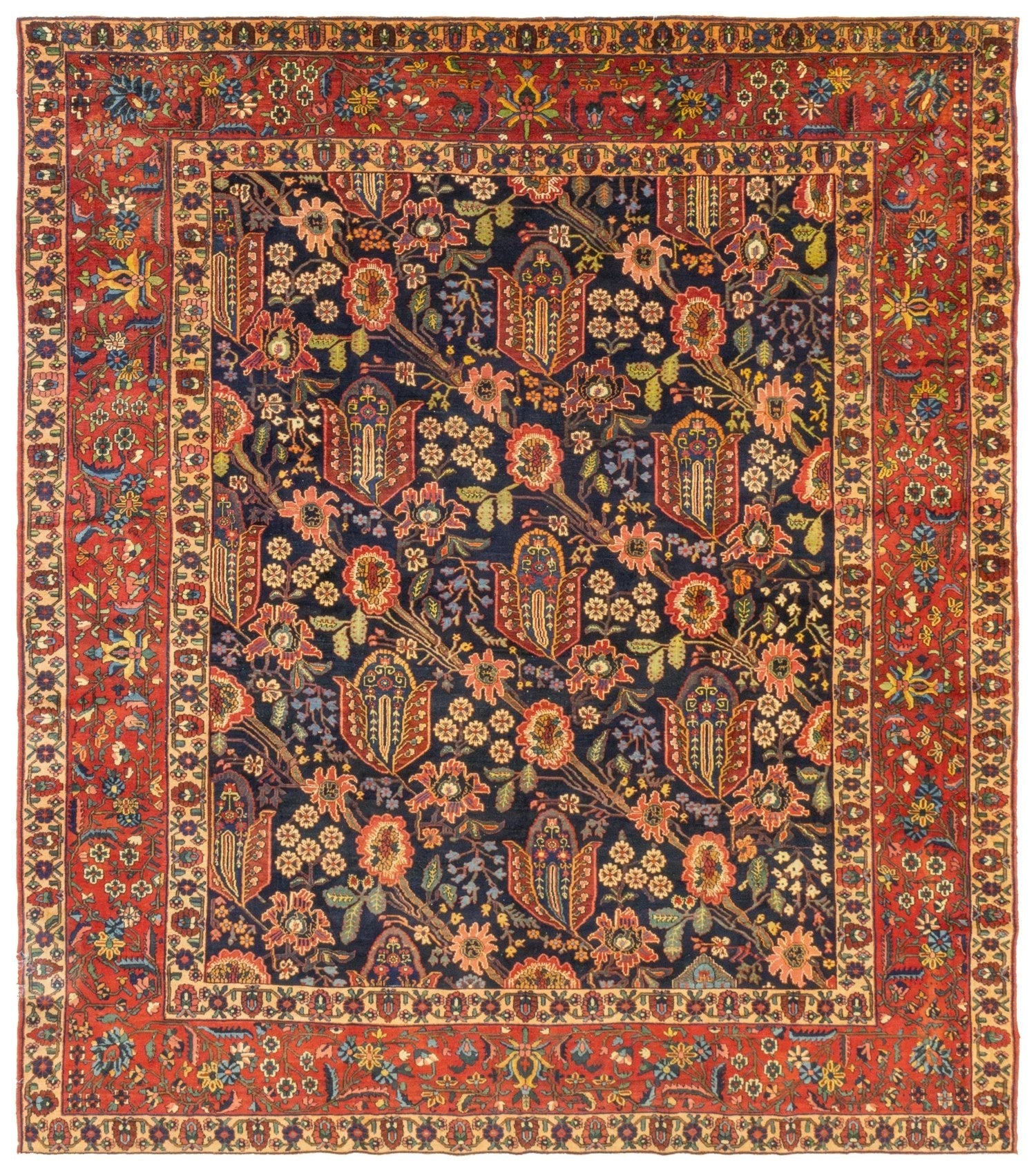 Antique Bakhtiari Handwoven Tribal Rug