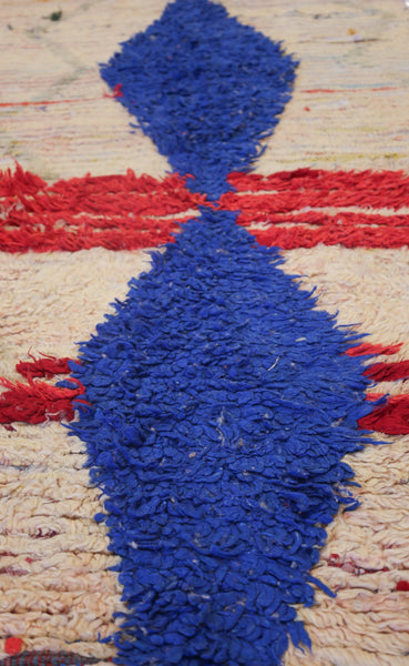 Vintage Berber Handwoven Tribal Rug, J74069