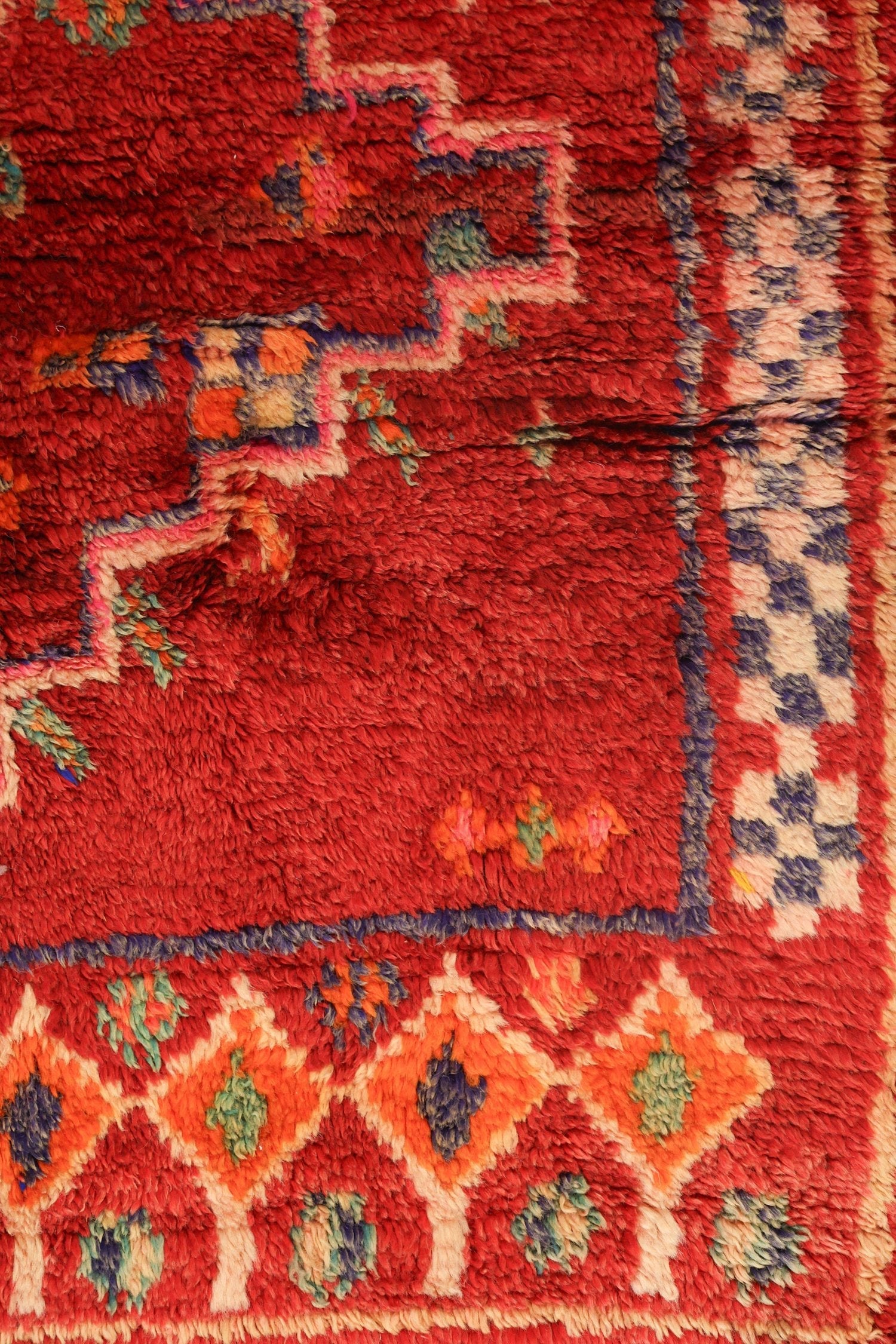 Vintage Berber Handwoven Tribal Rug, J74102