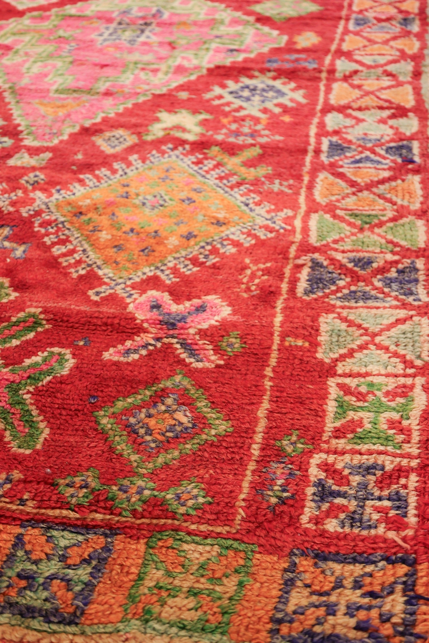 Vintage Berber Handwoven Tribal Rug, J74103