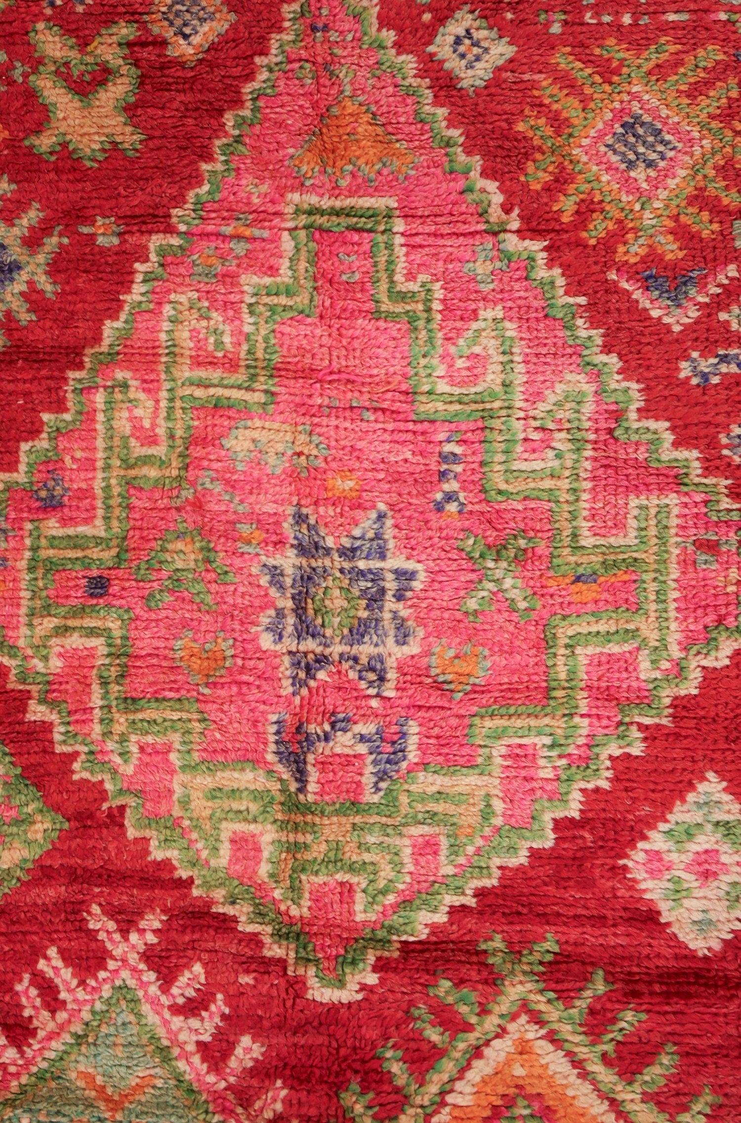 Vintage Berber Handwoven Tribal Rug, J74103