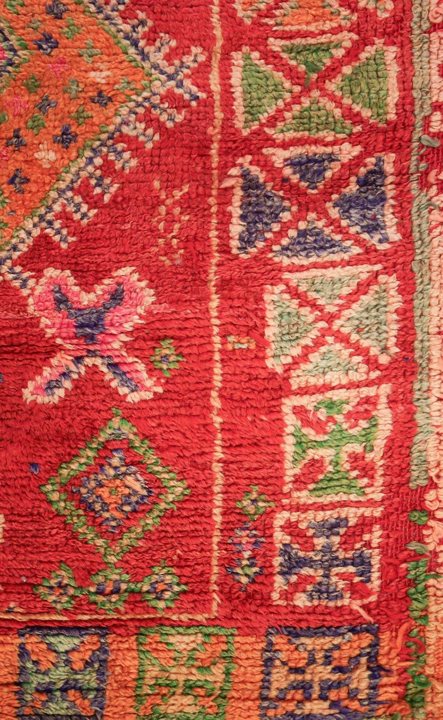 Vintage Berber Handwoven Tribal Rug, J74103