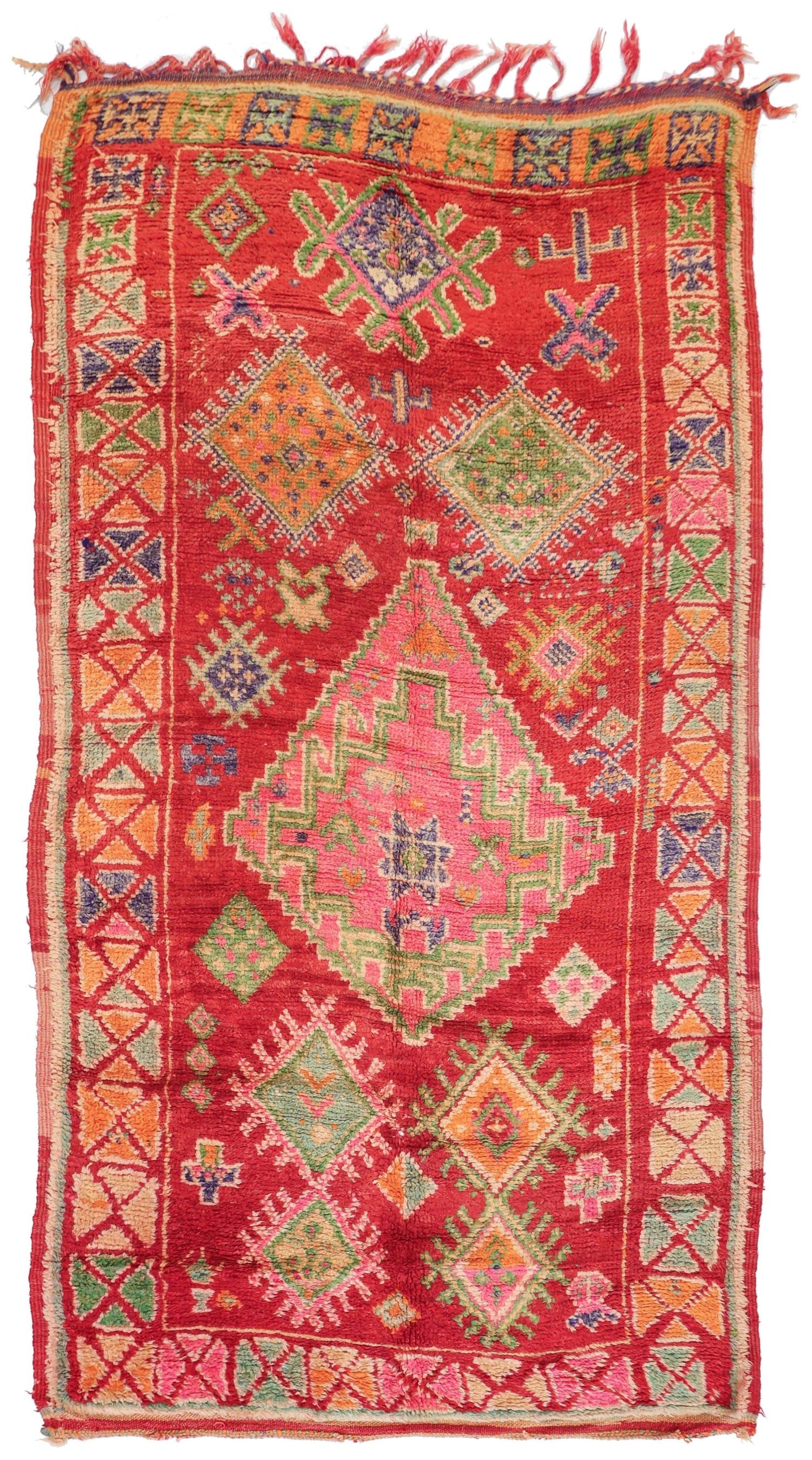 Vintage Berber Handwoven Tribal Rug