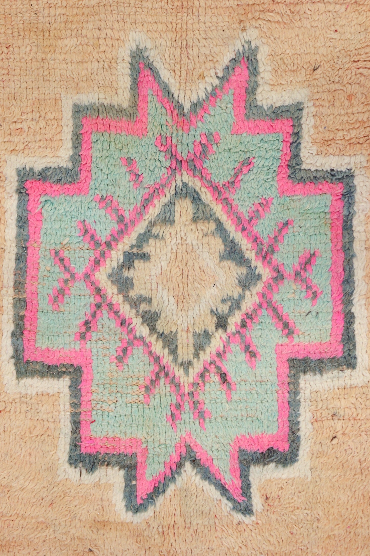 Vintage Berber Handwoven Tribal Rug, J74107