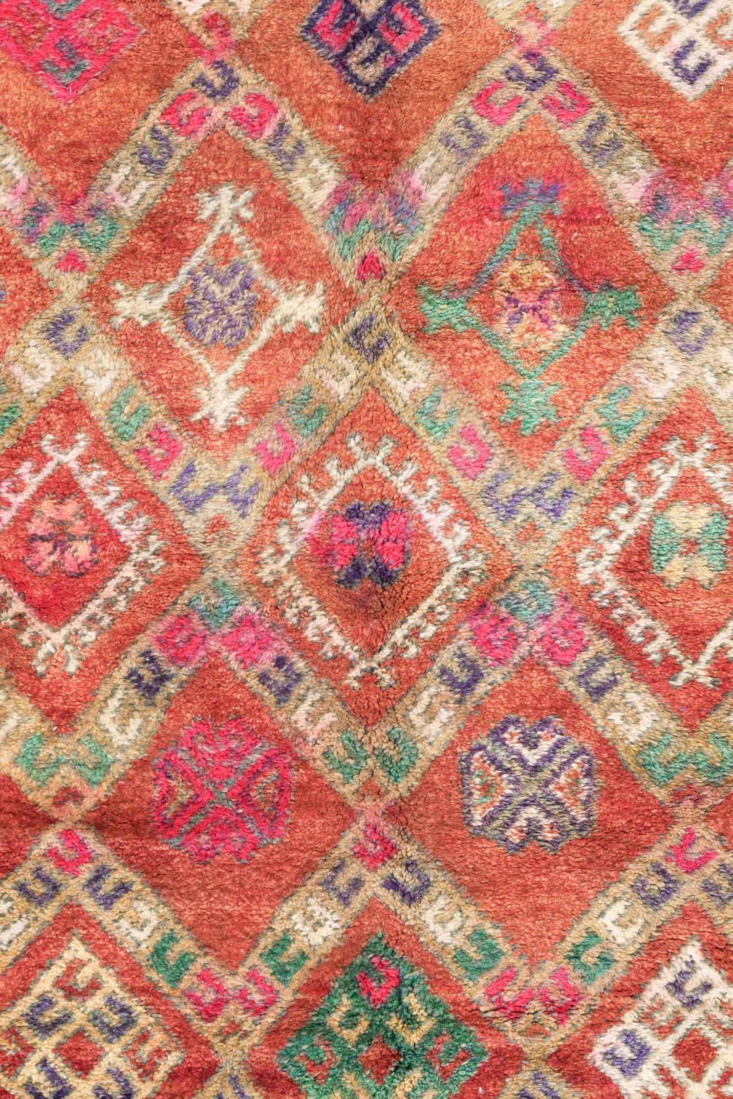 Vintage Berber Handwoven Tribal Rug, J74108