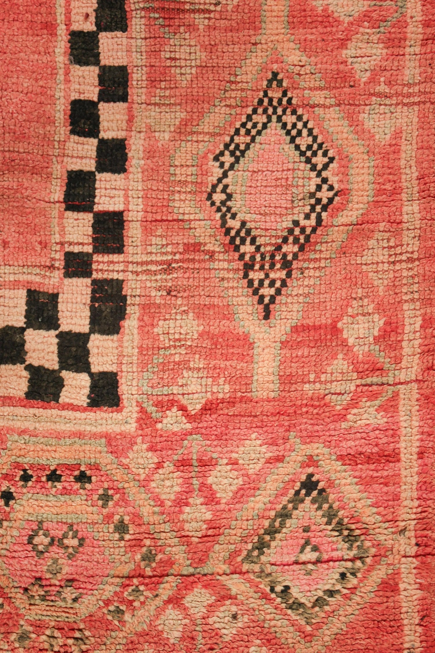 Vintage Berber Handwoven Tribal Rug, J74112