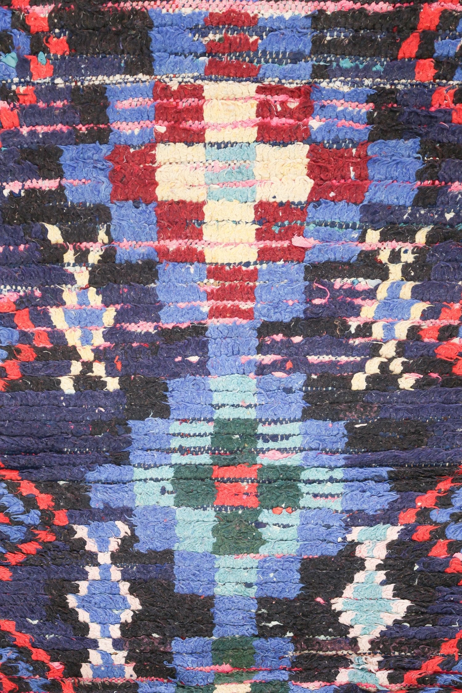 Vintage Berber Handwoven Tribal Rug, J74122