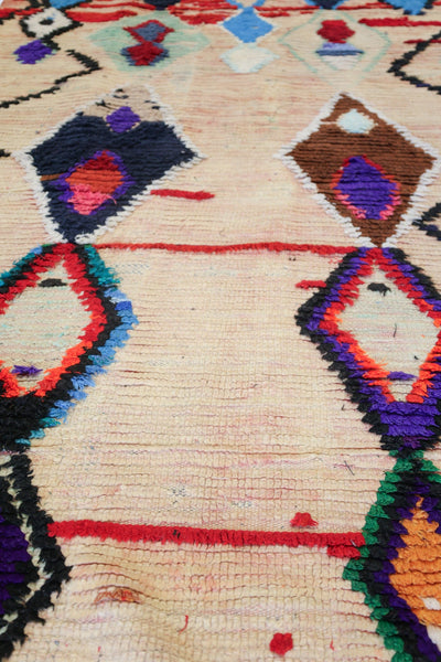 Vintage Berber Handwoven Tribal Rug, J74130