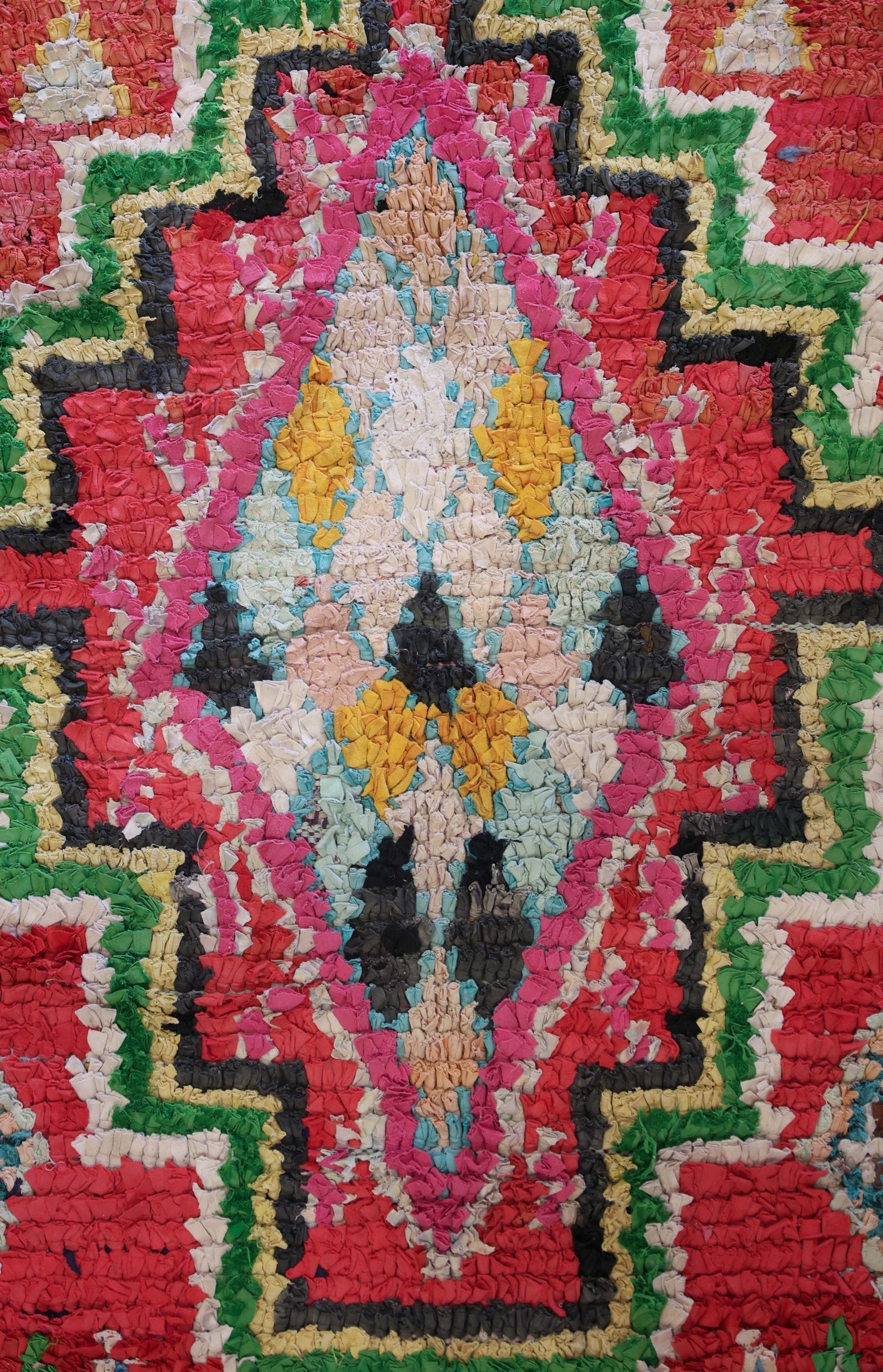 Vintage Berber Handwoven Tribal Rug, J74134