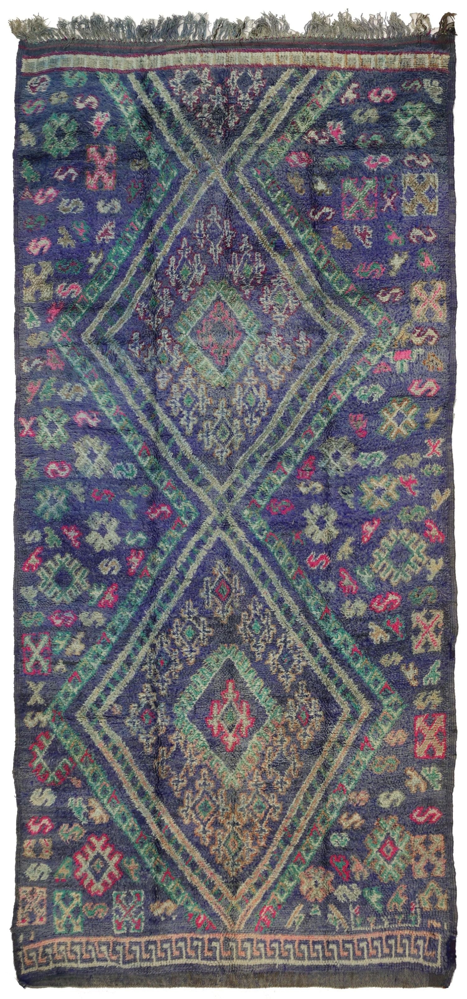 Vintage Berber Handwoven Tribal Rug