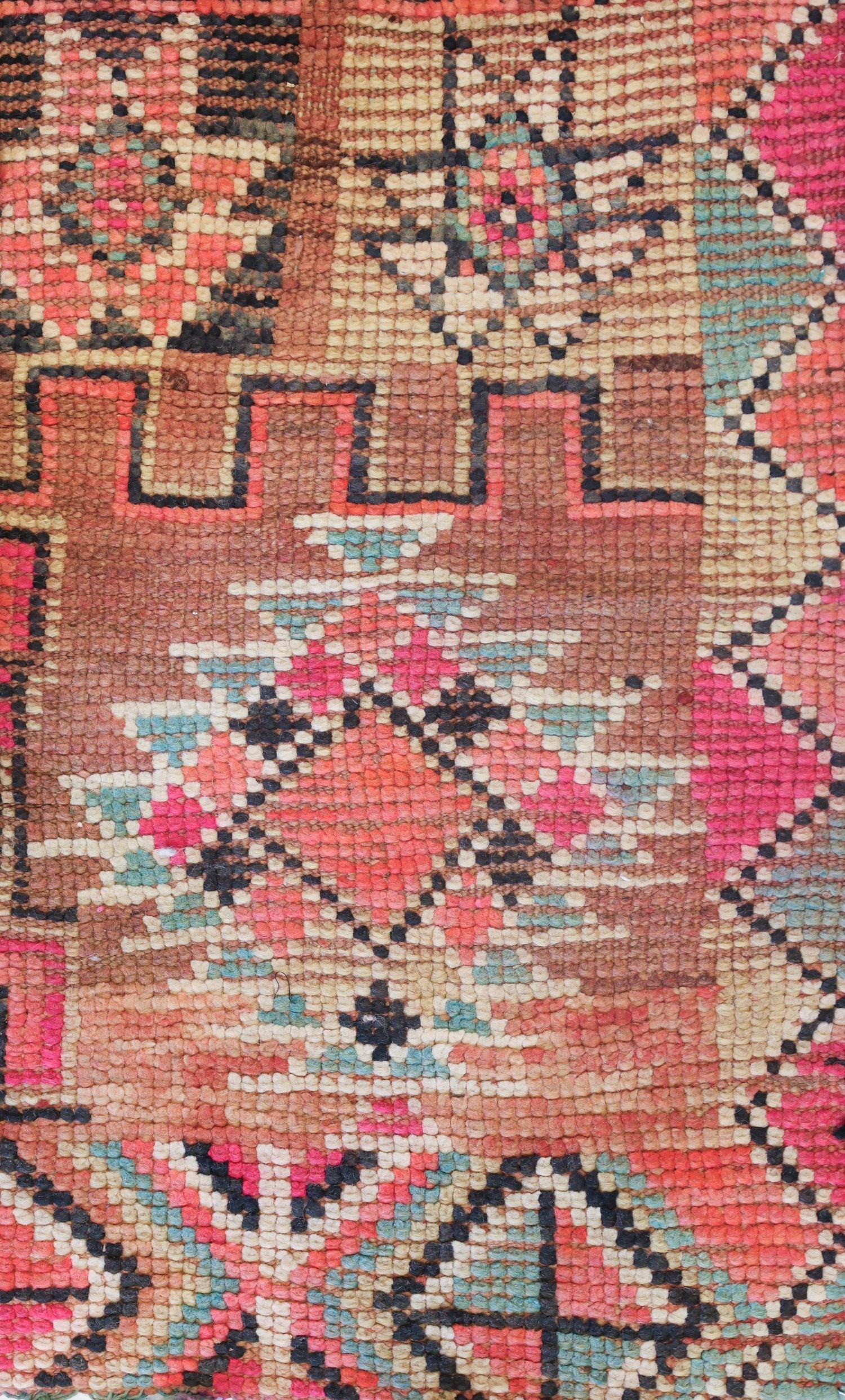 Vintage Berber Handwoven Tribal Rug, J74082