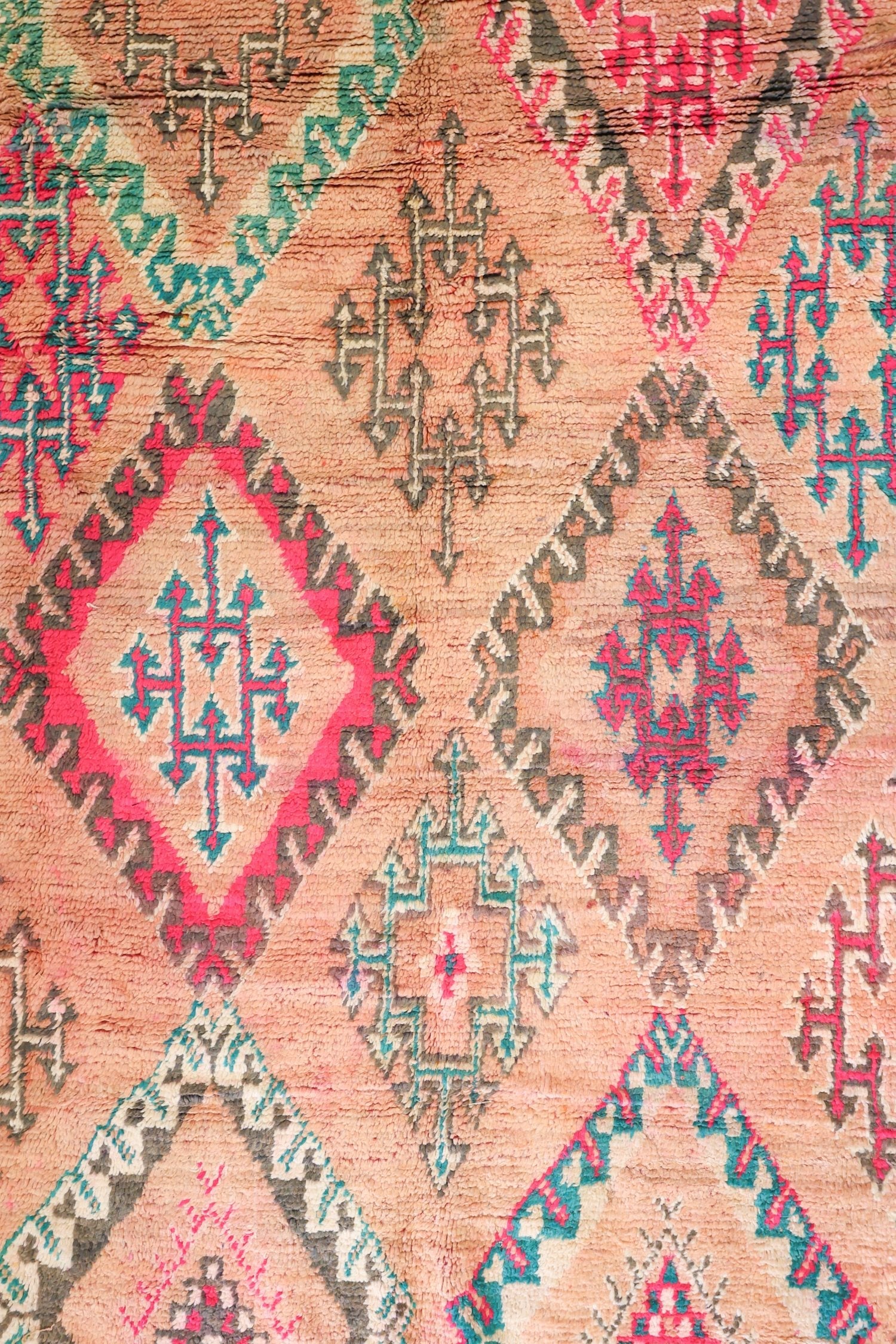 Vintage Berber Handwoven Tribal Rug, J74090