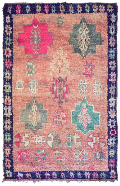 Vintage Berber Handwoven Tribal Rug