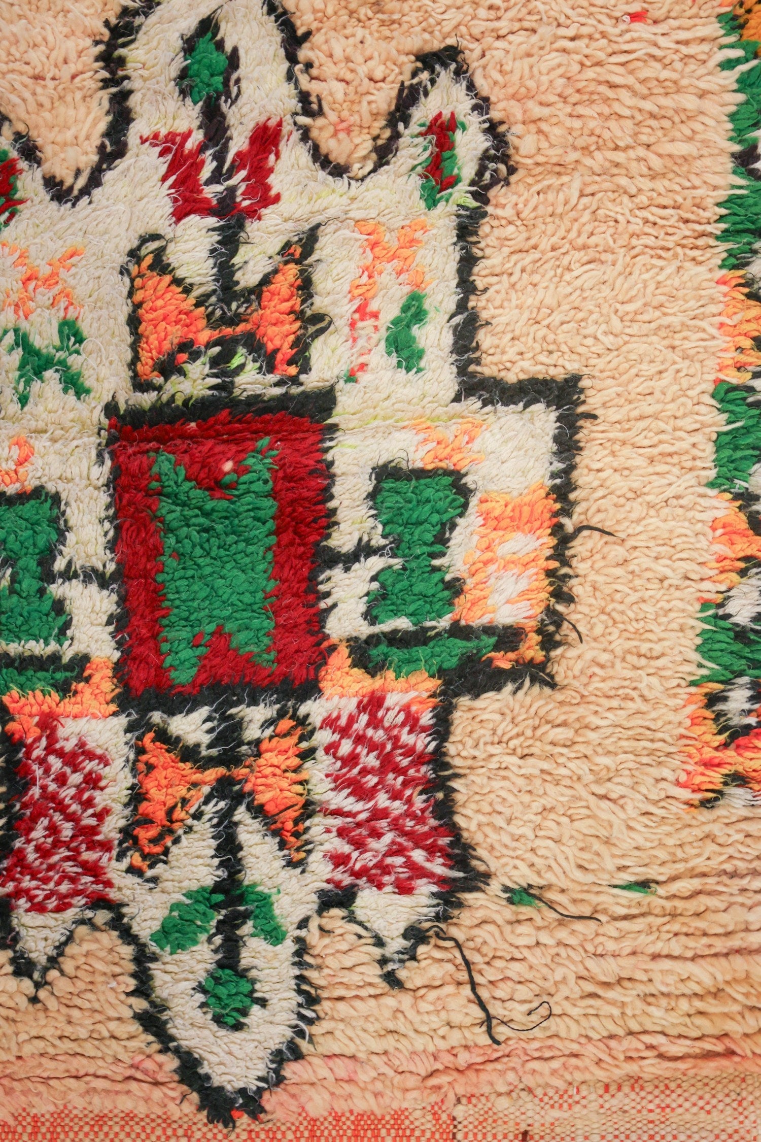 Vintage Berber Handwoven Tribal Rug, J74101