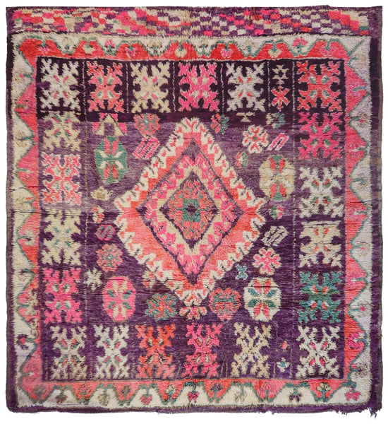 Vintage Berber Handwoven Tribal Rug