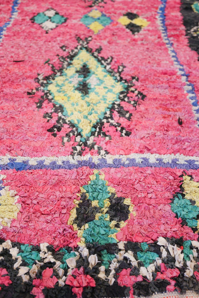 Vintage Berber Handwoven Tribal Rug, j74152