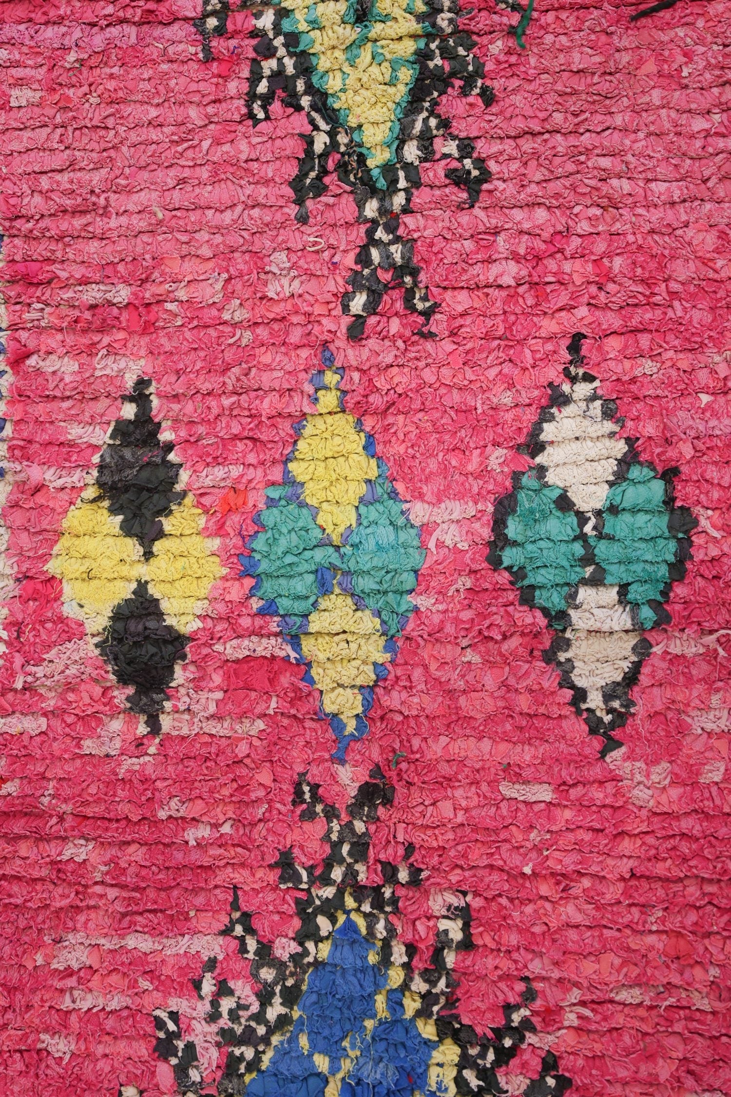 Vintage Berber Handwoven Tribal Rug, j74152