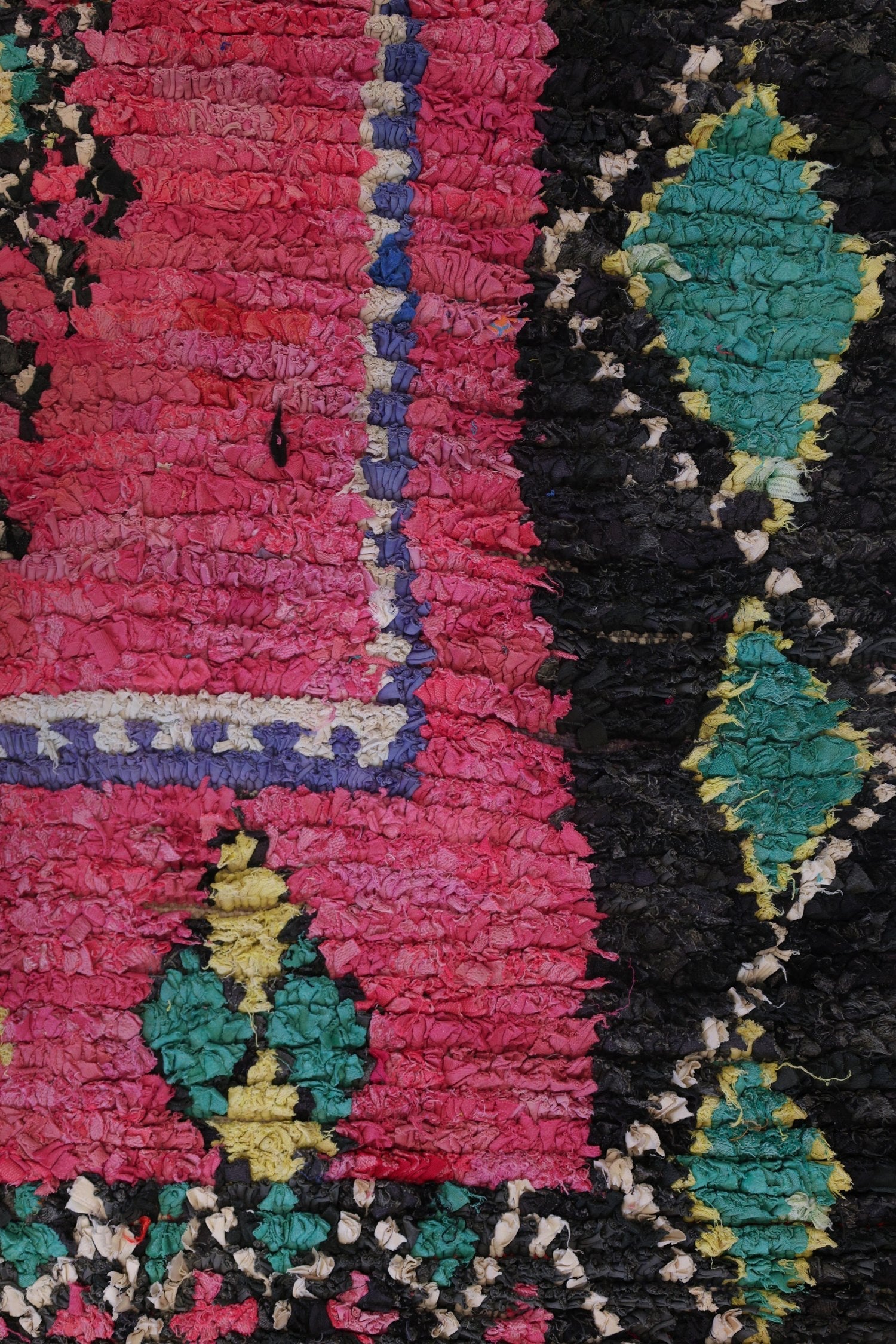 Vintage Berber Handwoven Tribal Rug, j74152